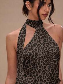 Vestido mini con estampado de lunares y espalda descubierta para mujer - Multicolor 2 - Ver 6