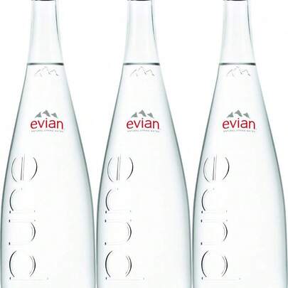  Evian Natural Mineral Water, 25.4 Oz Glass Bottle (Pack Of 3 Total Of 76.2)