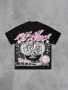 1 camiseta roja Punk Graphic Death Row Fly By Choice, cómoda y casual de manga corta, 220 gramos de algodón de peso pesado, 180g 100% algodón, los diseños están impresos. Unisexo. - Negro - Ver 11