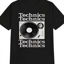Camiseta impresa para hombres y mujeres - Negro - Ver 1