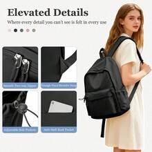 Mochila casual con múltiples bolsillos para hombres y mujeres, mochila ligera y resistente al agua para uso diario, disponible en varios colores, correas de hombro transpirables y aliviadores de presión, con bolsillos ocultos antirrobo, mochila para portátil de gran capacidad adecuada para la escuela, el trabajo, los viajes y el uso diario, apta para estudiantes, trabajadores de oficina y actividades al aire libre - Multicolor - Ver 6