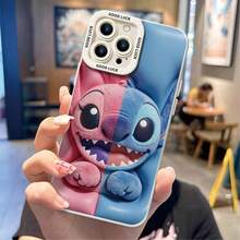 Disney Lilo & Stitch Phone Case, Angel & Stitch Split Protective Cover. Compatible With IPhone 17, 16, 15, 14, 13, 12, 11 Pro Series And Galaxy S22, S23, S24, S25 Models, Featuring A Plush-Style Split Design With Pink Angel And Blue Stitch Against A Gradient Background, Perfect For Fans Of Both Aliens, Ideal For Birthdays, Holidays, Anniversaries, Graduation Gifts, Or Any Special Occasion To Surprise Family, Friends, Classmates, And Loved Ones. - màu đen - Xem 5