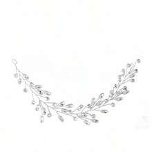 1pc Elegant Floral Iron Headband, Bridal Wedding Hair Accessory, Suitable For All Seasons,Festival,Party - Silver - View 5
