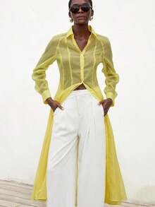 Women Blouses & Shirts - Yellow - View 4