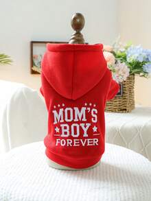 1pc Pet Clothes, Dog/Cat Apparel, Cute Outfit For Small Dogs, Comfortable Hoodie Series, Suitable For Spring/Autumn - Red - View 10