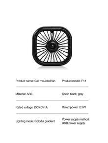 1pc Car Air Vent Mounted Fan With Colorful Lights, 3 Wind Speeds, Low Noise, USB Powered, Suitable For Vehicle Mini Fan - A - View 10