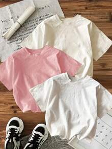 Nueva camiseta de moda para mujer, con estampado de estrellas y letras estilo graffiti, cuello redondo, talla grande, de algodón puro para verano, holgada y estilizadora, entrega local, top casual a la moda, estilo casual, cuello redondo, ligeramente elástica. - Blanco - Ver 2