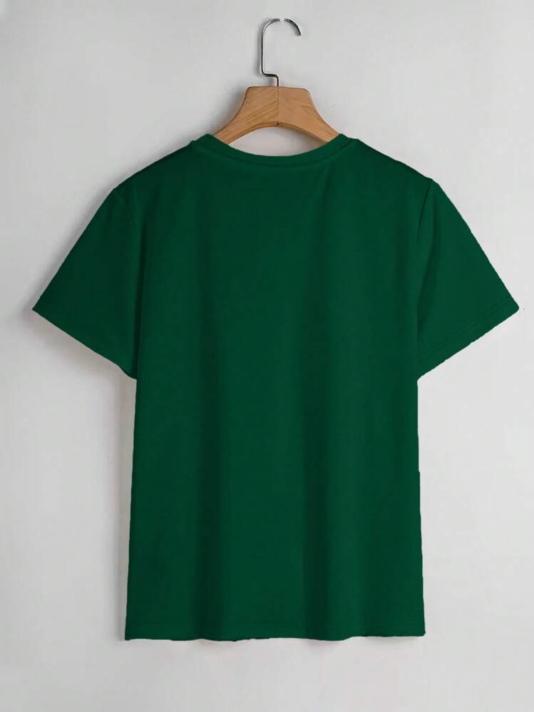 Camiseta de mujer verano 2026 con estampado de margarita y texto 'MARGS AND MATRIMONY', diseño casual, fácil de lavar, ideal para viajes y uso diario - Verde Oliva - Añade 2