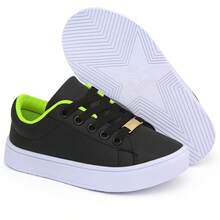 Boys' Comfortable Basic Lightweight School Sneakers - Black/Green - View 4