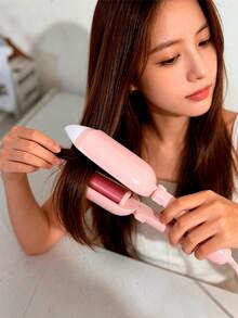 Portable Kitten Hair Curler Ceramic Pink/Cream Pro - Pink - View 7