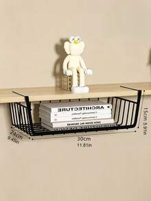 No Drill Hanging Storage Basket, Heavy Duty Metal Shelf Rack, Multi-Function Slide-In Basket Suitable For Kitchen, Bathroom, Wardrobe And Dorm, White/Black - Multicolor - View 8
