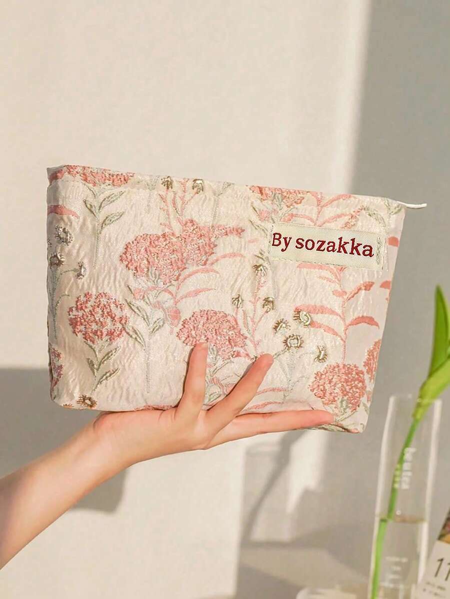1 chiếc túi đựng mỹ phẩm cỡ lớn hiệu Dandelion, thích hợp mang đi du lịch. - Hồng - Xem 1