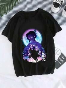 Camiseta de Anime Japonés para Mujer, Kimetsu No Yaiba, Camiseta Femenina con Gráficos, Ropa Y2K, Tops, Camiseta Y2K - Blanco - Ver 6