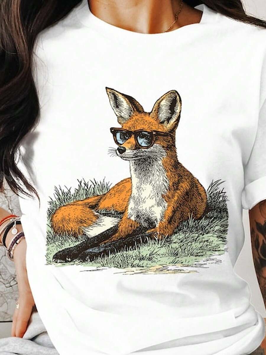 Sungla1s vintage Fox S1Hirt R Fox T1EE 90s Fox Top Suter Fox Funny Fox A1parel Fox FaS1Hion Clo1hing Cute Fox Graphic.