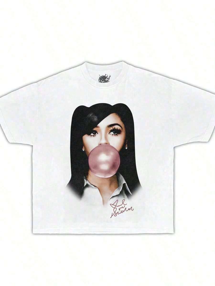 1 Piece Mariah Scientist Rapper Young Hip-Hop T-Shirt For Men And Women, Classic Women's T-Shirt With Free Thugs Print, Crew Neck, Short Sleeve, Y2K Vintage Streetwear Style, Oversized Graphic Cotton T-Shirt For Women, Loose And Comfortable, 180g 100% Cotton, All Designs Are Printed. Unisex. - A4 - 查看 1
