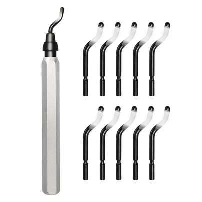 Voltrish 11-Blade Deburring Tool For 3D Printing, Premium High-Speed Steel Blades For Smooth Edge Finishing - Ideal For HVAC, Metal &Amp; Resin &Amp; Professional Conduit Reaming, 3D Printer Accessories