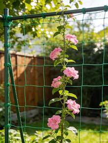 Weather-Resistant Waterproof PVC Gardening Trellis - Outdoor Plant Support Rack With Sturdy Vertical Posts And Open Weave Structure, Suitable For Vines, Ivy, Beans Etc., Easy To Install In Flower Beds, Vegetable Gardens And Balconies, Low Maintenance (Excluding Stand) - Multicolor - View 9