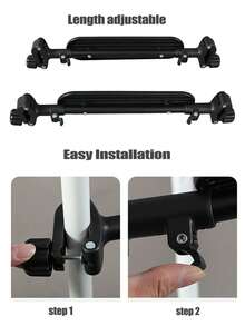 1pc Adjustable Non-Slip Baby Stroller Footrest, Universal Fit Infant Highchair Footboard - Black - View 7
