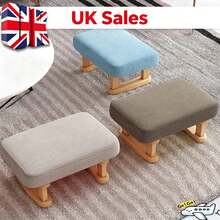 Small Wood Footstool Footrest Pouffe Foot Stool Padded Ottoman SeatBench - Mocha Brown - View 6