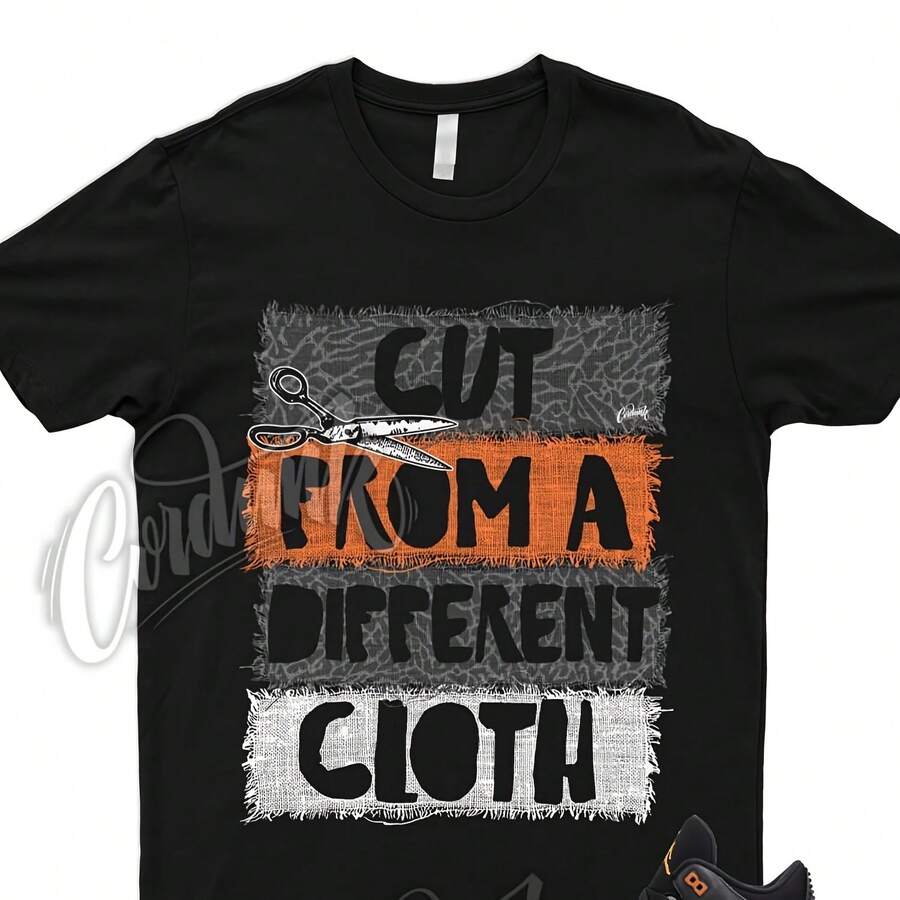 Camiseta CUT para 3 Retro Fear Pack Night Stadium Stadium Naranja Negro 2023 1 - forma - Ver 1
