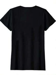 Camiseta suave 100% algodón para mujer con símbolos de los siete chakras y afirmaciones - Superficie brillante, cuello redondo, manga corta, adecuada para meditación, práctica espiritual, eventos casuales y especiales - Lavable a máquina y apta para limpieza en seco - Camiseta de algodón transpirable y cómoda para primavera y verano, combina con todo. - Negro - Ver 4