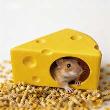 HJsubrtPlay Small Pet Cage Nest - Cheese Shaped Hamster Hideout And Gerbil Shelter, No Assembly Required, Built-In Comfortable Nest, Suitable For Dwarf Hamsters - View 3