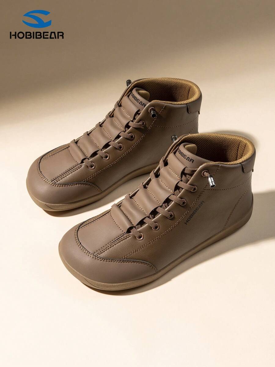 HOBIBEAR Unisex Sports Shoes With Wide Toe Design, Solid Color, Lightweight & Comfortable Lace-Up Casual Sneakers For Women And Men