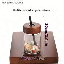 4pcs Set (Empty Bottle With Wooden Cap + 2 Incense Sticks + Crystal Stone) Refillable Glass Diffuser Bottle Set With Wooden Cap & Stick, 50ml/1.7oz Round Glass Jar Suitable For DIY Spices, Practical Gift "No Scent Source" - Diffuser Bottle - View 8