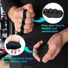 2 piezas de agarres de silicona, adecuados para levantamiento de pesas, dominadas y entrenamiento físico, unisex - Multicolor - Ver 2