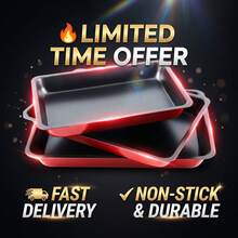 3 Pcs Non Stick Oven Bakeware Tray Set Roasting Pan Dish Baking Sheets Carbon Steel Kitchen Bake Trays For Cake Cookies Meat Durable Cooking Set - View 6