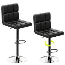GartistGo Bar Stool Set Of 2 -Grey, 360° Swivel, Upholstered, Height Adjustable  Bar Stool - 黑色 - 查看 10
