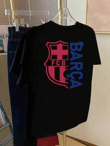Women's  Logo T-Shirt - Official Team Design, Breathable - Fabric Blend, Casual Crew Neck, Short Sleeve Fan Shirt, Comfortable All-Season Casual Wear, Fan Merchandise, Stylish, Durable Fabric, Fan Apparel, Y2K Style, T-Shirt - 黑色 - 查看 2