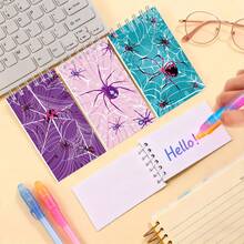 Marvel 12pcs Spider Web Notebook Notebook Pocket Book Spider Party Decoration Message Book Convenient Coil Book Spider Party Gift Birthday Party Decoration Supplies - Multicolor - View 2