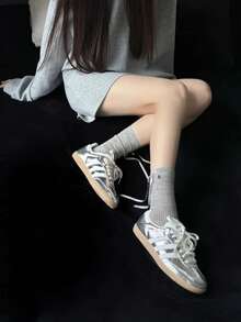 Adidas Samba OG Silver Metallic Cracked Leather (Women's) - 銀色 - 查看 9