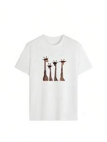 Camiseta de manga corta con estampado para mujer, ropa de primavera, atuendo para festividades, blanca para verano, look playero, estilo vacacional, estilo rural, atuendo de oficina para mujer. - Blanco + Negro - Ver 2