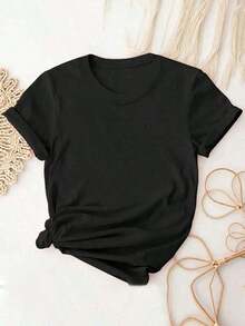 High Quality Wholesale Women's T-Shirts, Spanish Christian Style, Long Shirt - Short Sleeve Shirt With Spanish Text And Butterfly Print, Soft And Stretchy Fabric, Round Neck, Casual Church Wear, Machine Washable, Comfortable Style For All Four Seasons, Suitable For Spanish Students And Bible Study Wear, Elegant Sporty Style, With Spanish Phrase "LET GOD TRANSFORM ME" And Butterfly Design, Loose And Comfortable Set For Spring Summer, New Arrival 2026 - 100% Breathable Cotton. - 黑色 - 查看 2