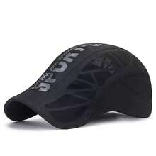 1pc Men's SPORT Letter Print Quick-Dry Mesh Patchwork Beret Cap, Breathable Summer Fashion, Suitable For Outdoor, Travel, Beach, Party In Spring & Autumn - Multicolor - View 6