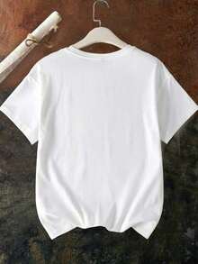 Camiseta de manga corta "In My Auntie Era" 100% algodón, cuello redondo, estilo retro, con fuente ondulada, camiseta gráfica, regalo genial para tía, para hermana, regalo para anunciar nueva tía, top estético de estilo vintage, ropa familiar divertida, suave, transpirable, casual, moda de verano-1Leisure - Blanco 6 - Ver 2
