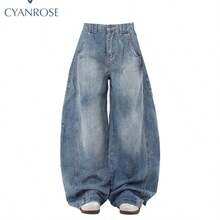 2026 Women's Blue Baggy Jeans Denim Trousers Vintage Japanese Style Oversize High Waist Jean Pants Trashy Clothes Summer Outfits For Women Summer Clothes Vacation Outfits Women Spring Outfits For Women Leggings Business Casual Woman - 藍色 - 查看 4