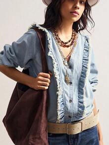 Women Blouses & Shirts - Blue - View 3