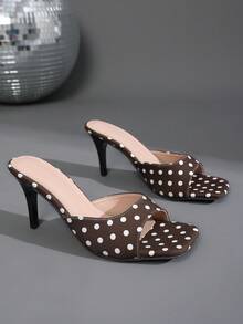 Women's Open Toe Square Toe Stiletto High Heel Sandals, Spring/Summer New Style - Brown - View 6