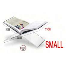 1pc X-Shaped Transparent Bookshelf, Transparent/Black X-Shaped Bookshelf, Desktop Display Stand, Magazine & Book Tray, Creative Desktop Decor, Textbook & Album X-Shaped Display Stand, Open Bookshelf, Suitable For Displaying And Reading Cookbooks, Art Books, Bible, Magazines, Etc. - Suitable For Home And Office - Multicolor 1PC - View 11