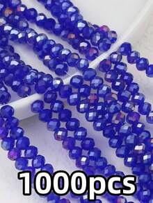 200pcs 3mm Flat Oval AB Color Glass Crystal Beads, Suitable For DIY Handmade Fashion Bracelet Necklace Jewelry Making Accessories - Multicolor - View 25