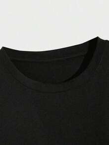 Feliz Día de San Valentín, Camiseta de Mujer con Estampado: "LA GENTE HAYA DE MÍ POR DETRÁS DE MI Y EUA SOLO ME SIENTO AQUÍ COMO: ¡MUY BIEN, ME HICE UN FAN CLUB!", Camiseta Casual de Cuello Redondo de Algodón Puro Grueso para Mujer (1 Pieza) - Negro - Ver 4