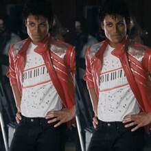Mens Graphic Tees M-Ichael JacksonS Beat It Piano Keys T Shirt, King Of Pop Music Tee Funny Shirts - 白色 - 查看 5
