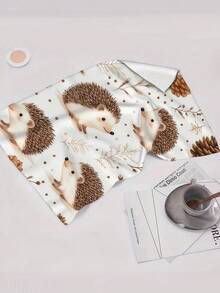 Bộ 1/2/4 khăn lau bếp hình nhím và quả thông - Chất liệu polyester mềm mại, thấm hút tốt, hoàn hảo cho việc nấu nướng, trang trí nhà bếp kiểu nông trại và phòng tắm trong dịp lễ, khăn lau bát đĩa cho nhà bếp. - Màu Khaki - Xem 4