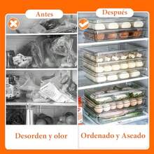 QY- Juego de 2 Organizadores de Refrigerador Apilables Transparentes -Contenedores para Refrigerador - Contenedores para Alimentos - Contenedores Organizadores sin BPA para Cocina y Gabinetes -1188 - Transparencia - Ver 5