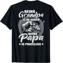 Camiseta unisex de manga corta, Being Abuelo es un Honor Ser PaPa es Invaluable (en Atrás Camisetas de mujer,  Gráfico Camiseta Dulce Diseño, Verano Informal Desgaste, Caliente Clima Wear,camisetas para mujer,camisetas para hombre,playeras de hombre,,y2k,spiderman,regalos para Eso novio,Retro Vintage,playeras de hombre gimnasio, spiderman,  Campeonato Mundial 2026 Camiseta ,,regalos para Eso novio, - Negro - Ver 1