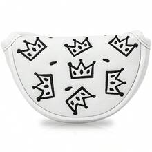 1pc Cheese Crown Design Golf Putter Cover, Small Half-Moon Shaped Putter Head Cover, PU Material With Premium Embroidery, Suitable For Most Brands - Multicolor - View 6