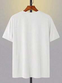 100% Pure Cotton, Breathable And Gentle On The Skin. Classic Crew Neck Design, Slim Fit, And Flattering For All Body Types. Fashionable Print With A Minimalist Style And High-Quality Finish. Unisex Design Perfect For Matching Outfits, Ideal For Everyday Wear, Dates, Leisure, And Streetwear – Versatile And Timeless. - 白色 - 查看 4